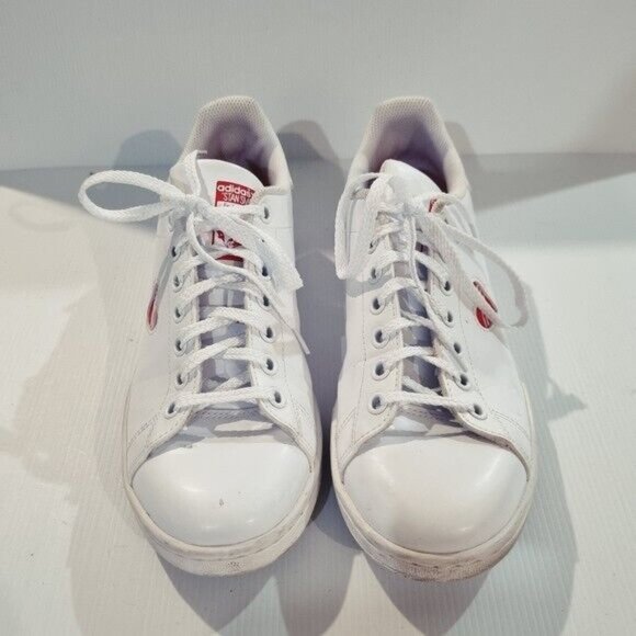 ADIDAS Ladies Special Edition Stan Smith Leather Sneakers Red Heart, Size 7 - Picture 6 of 12